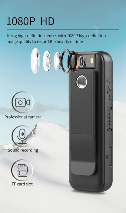 Mini Body Camera Full HD 1080P Telecamera montata sul corpo Piccola telecamera portatile per visione notturna Polizia Body Cam supporto TF card mini fotocamera