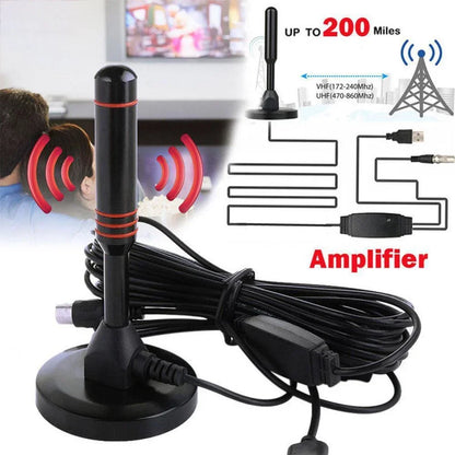 HD Digitale TV Antenna Indoor Amplificato DAB Alto Guadagno 200 Miglia Con Amplificatore Booster VHF/ UHF Risposta rapida Set di antenne per esterni