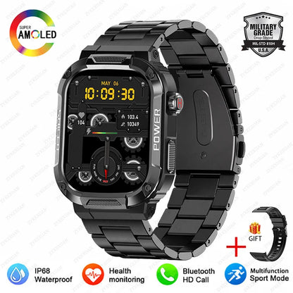 2025 Nuovo per Xiaomi Military Smart Watch Uomini impermeabili all'aperto Sport Fitness Tracker Monitor di salute 2.10" BT Call Smartwatch