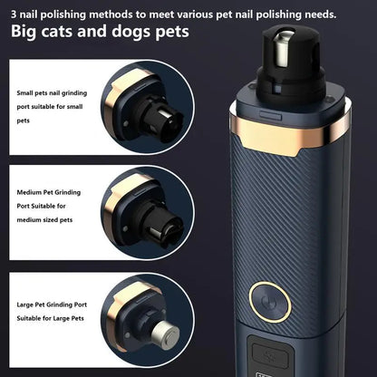 Tagliaunghie elettrico ricaricabile per cani, tagliaunghie elettrico ricaricabile per zampe, articoli per la toelettatura degli animali domestici, tagliaunghie per cani di piccola e media taglia