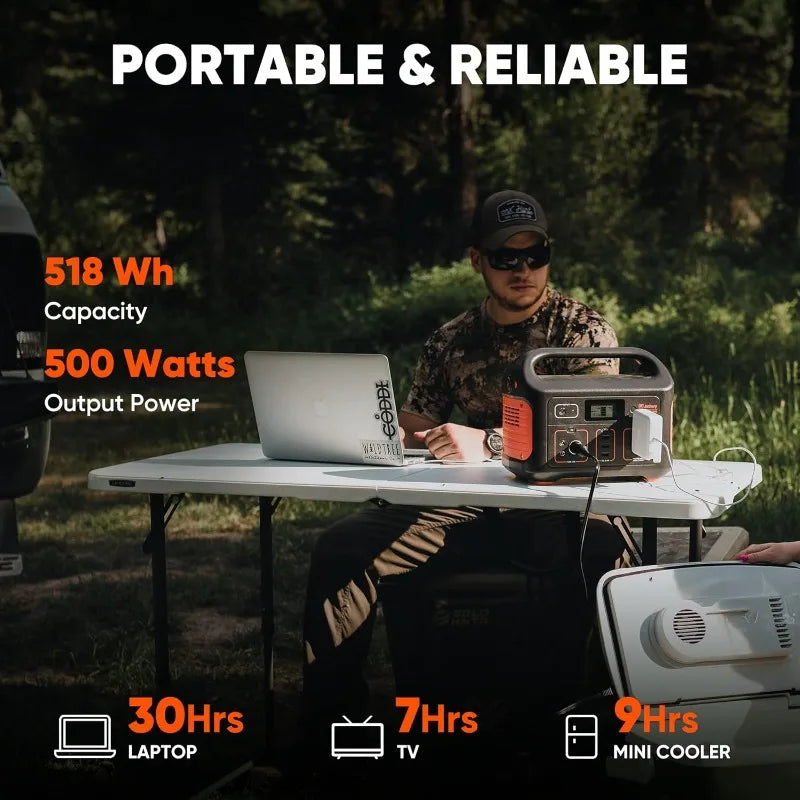 Solar Generator Explorer 500, 518Wh Portable Power Station Mobile Lithium Battery Pack with 1xSolarSaga 100 for RV Road