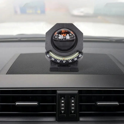 Bussola per veicolo, barca, cruscotto, bussola con misuratore, bussola 2 in 1 per auto, sfera, navigazione ad alta precisione, pieghevole