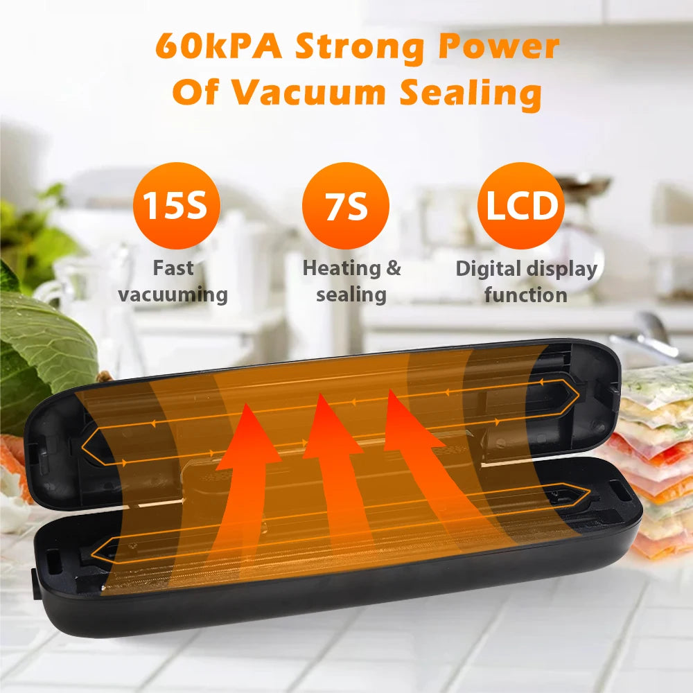 saengQ Vacuum Sealer Packaging Machine Food Vacuum Sealer con sacchetti vuoti gratuiti 10pcs Sigillatura alimentare a vuoto per uso domestico