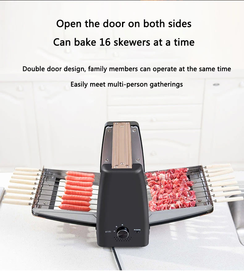 Barbecue Grill domestico automatico rotante spiedini macchina senza fumo Rotary grill elettrico 220V/ 1200W barbecue grill