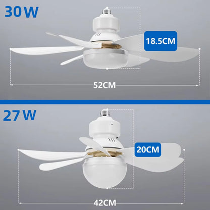 LED 40W ventilatore da soffitto luce E27 con telecomando per dimmerazione, adatto per soggiorno, studio, uso domestico, 85-265V