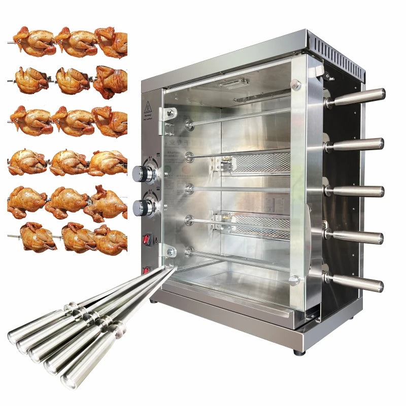 High Capacity Hot Selling Automatic Rotisseries Electric Gas Chicken Grill Rotisserie Roasting Machine Chicken Rotisserie Oven