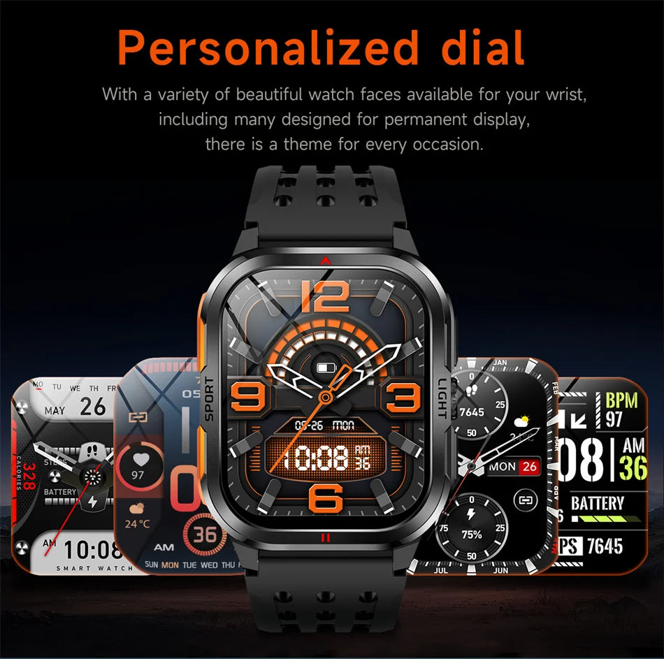 Nuovo per Xiaomi Military Smart Watch Men 3ATM impermeabile all'aperto Sport Fitness Tracker Monitor di salute Bluetooth Chiamata Smart Watch