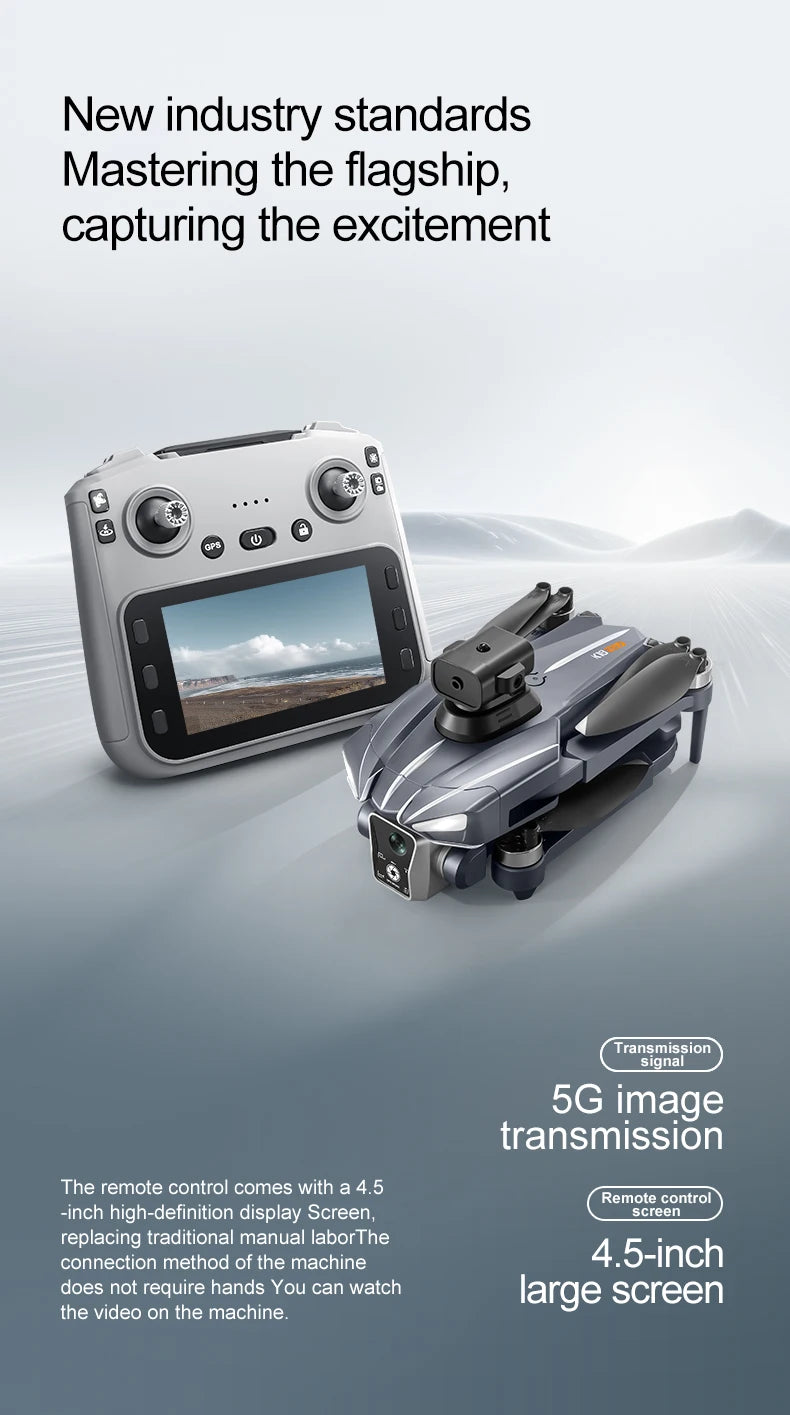 K18 Max 4,5 pollici grande schermo Drone 360° Laser per evitare ostacoli Posizionamento GPS Flusso ottico Dispositivo di lancio aereo RC Drone Giocattolo