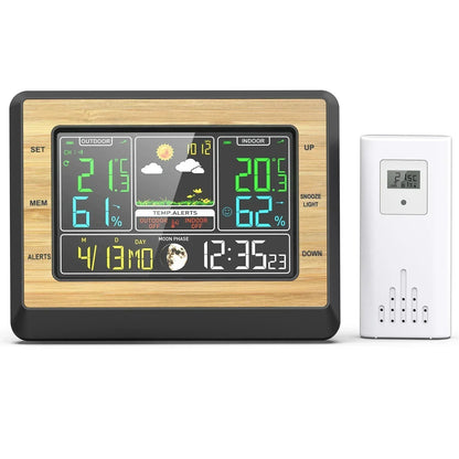 Stazione di Previsione del Tempo Schermo a Colori Digitale Termometro Igrometro Indoor Outdoor Temperatura Misuratore di umidità