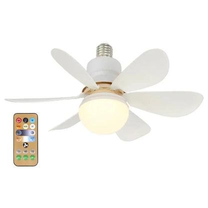 LED 40W ventilatore da soffitto luce E27 con telecomando per dimmerazione, adatto per soggiorno, studio, uso domestico, 85-265V