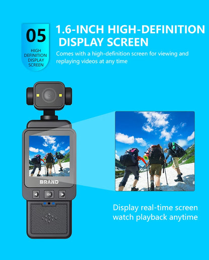 FHD 1080P Wifi Fotocamera Video digitale Outdoor Sports Camera Mini DV Portatile portatile per l'applicazione della legge Registratore a 360 gradi Obiettivo girevole