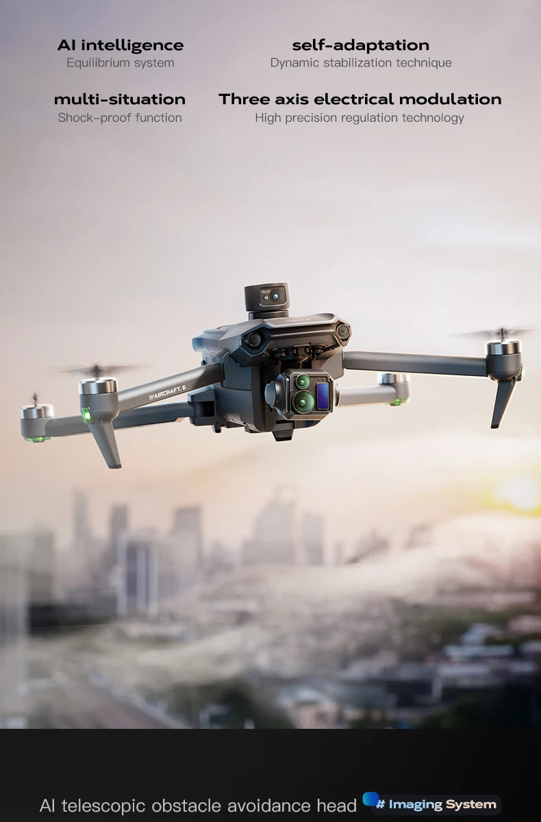 Ala 6 professionale di pesca Airdrop Drone 8K HD Camera 3-Axis Gimbal 20KM Brushless GPS Quadcopter Avoidance Ostacolo RC Dron