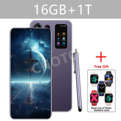S+ 25 Versione ultra globale originale 7.3HD telefoni cellulari 4G 5G dual sim card cellulare android 14 smartphone 7800mAh cellulare