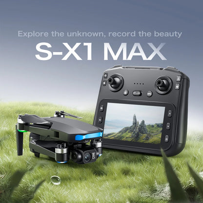 S-X1 Nuovo drone con schermo a 3 assi anti-shake Gimbal 4K Aerial Brushless Drones RC Quadcopter 5G GPS 8K HD Telecamere EIS Mini Dron