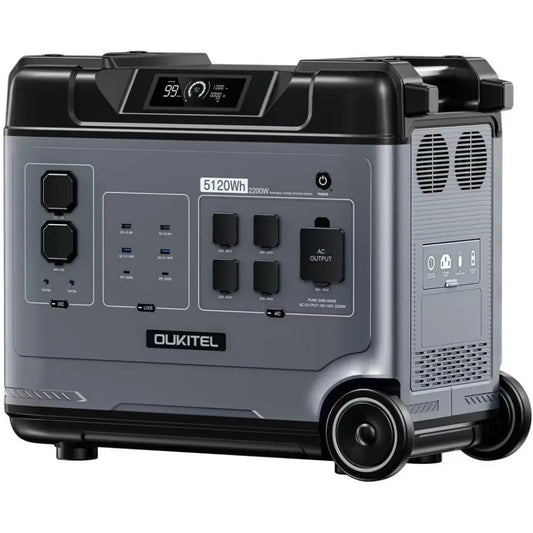 Generatore solare P5000, centrale elettrica solare 5120Wh con prese di corrente alternata 5x2200W (picco 4000W), 1800W Fas
