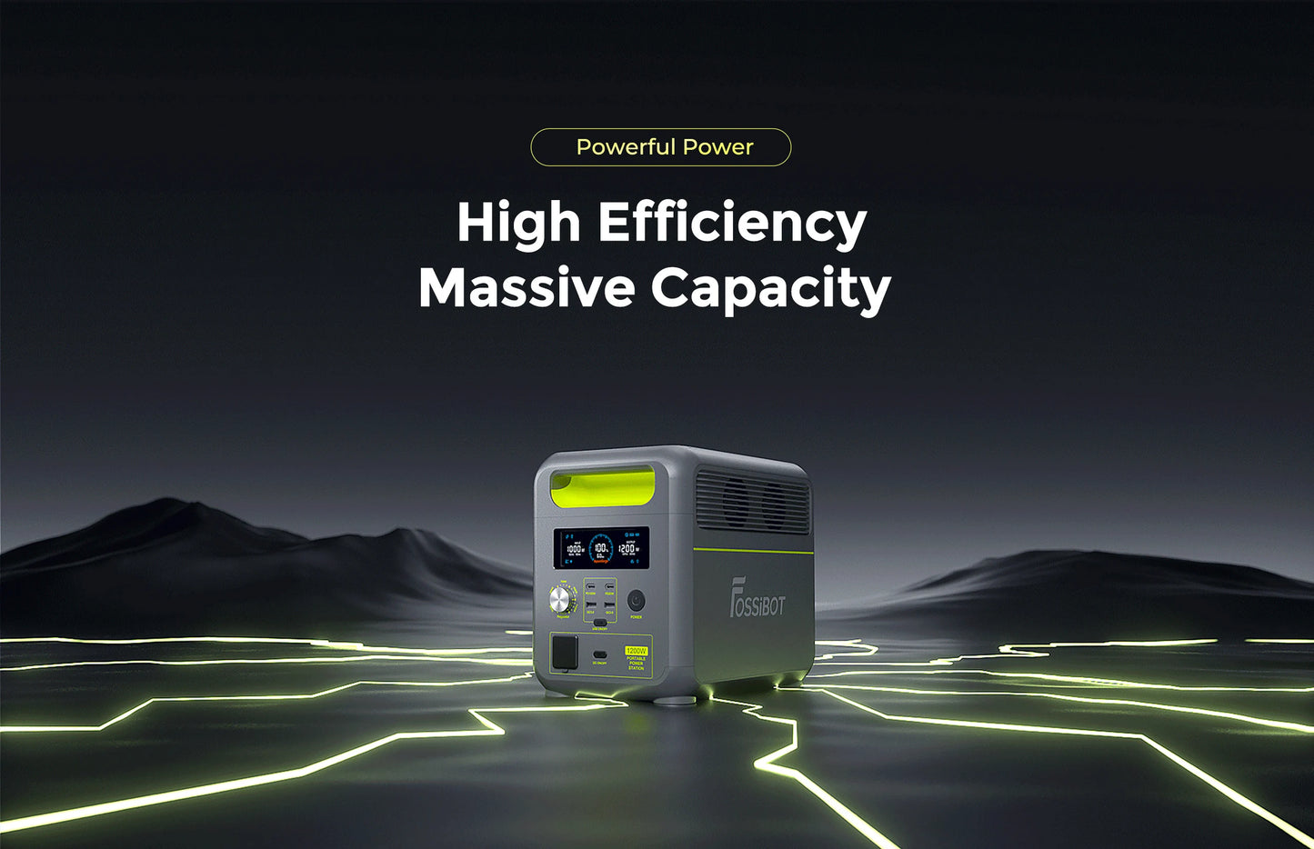 Centrale elettrica portatile leggera Fossibot F1200, batteria LiFePO4 da 1024 Wh, generatore solare da 1200 W, backup domestico, campeggio all'aperto, alimentazione mobile