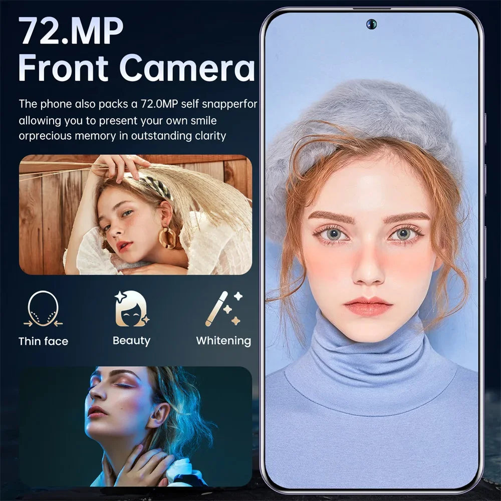 Cellulari 2025 SMS 25 Ultra 5G Smartphone originale 7.3HD Dual SIM 108MP Telefono cellulare Android versione globale 7800mAh Telefoni cellulari