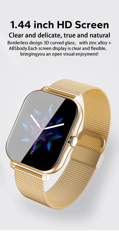 2024 Smart Watch Android Phone 1.44'' Pollici Schermo a colori Bluetooth Chiamata Ossigeno del sangue/ monitoraggio della pressione Smart Watch Donne Uomini