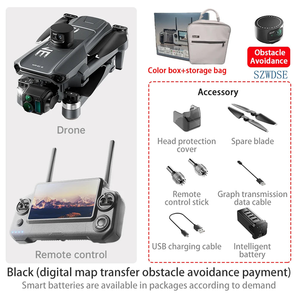 Ala 6 professionale di pesca Airdrop Drone 8K HD Camera 3-Axis Gimbal 20KM Brushless GPS Quadcopter Avoidance Ostacolo RC Dron