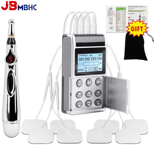 15 Modi EMS Stimolatore muscolare elettrico 20 livelli TENS Fisioterapia Pulse Massager per tutto il corpo Macchina Sollievo dal dolore + Meridian Pen