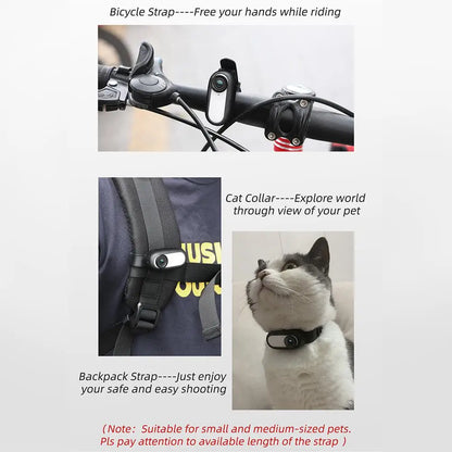 Telecamera da collare per cani e gatti con movimento video, mini telecamera per la registrazione del corpo, collare wireless per interni/esterni X6O5
