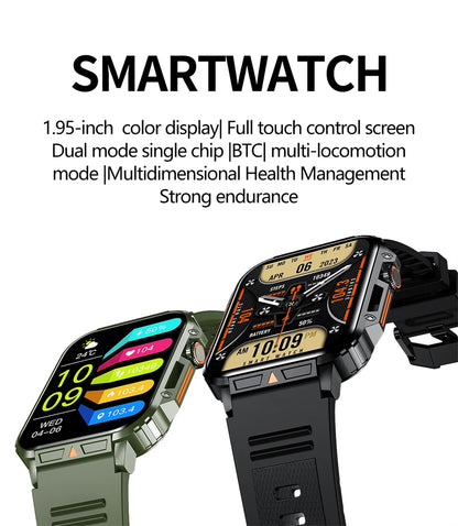 2024 Nuovo uomo militare all'aperto 1.95 Smart Watch uomini bluetooth chiamata smartwatch uomini per android ios ip68 impermeabile ftiness orologi