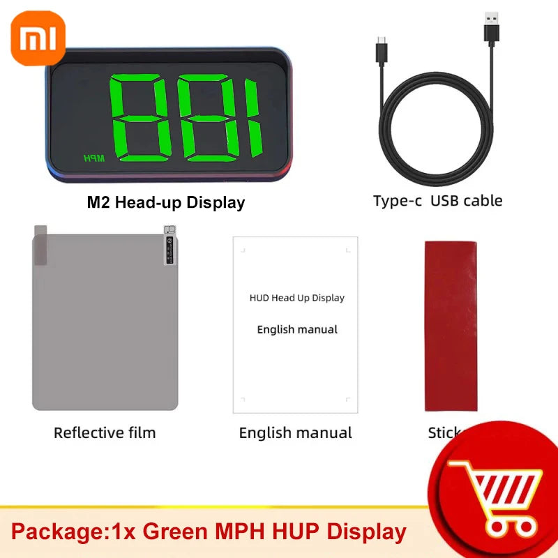 Xiaomi Car Speedometer M2 HUD Head-Up Display a LED Misuratore di velocità digitale Proiettore parabrezza Veicoli Auto Elettronica Accessori
