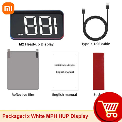 Xiaomi Car Speedometer M2 HUD Head-Up Display a LED Misuratore di velocità digitale Proiettore parabrezza Veicoli Auto Elettronica Accessori