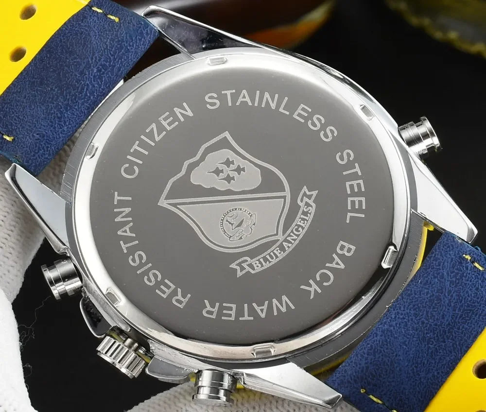 CITIZEN Blue Angel I Generazione Orologio da uomo al quarzo Nightlight Sky Eagle Blue Angel Luce Kinetic Energy Men’s Watch AT8020