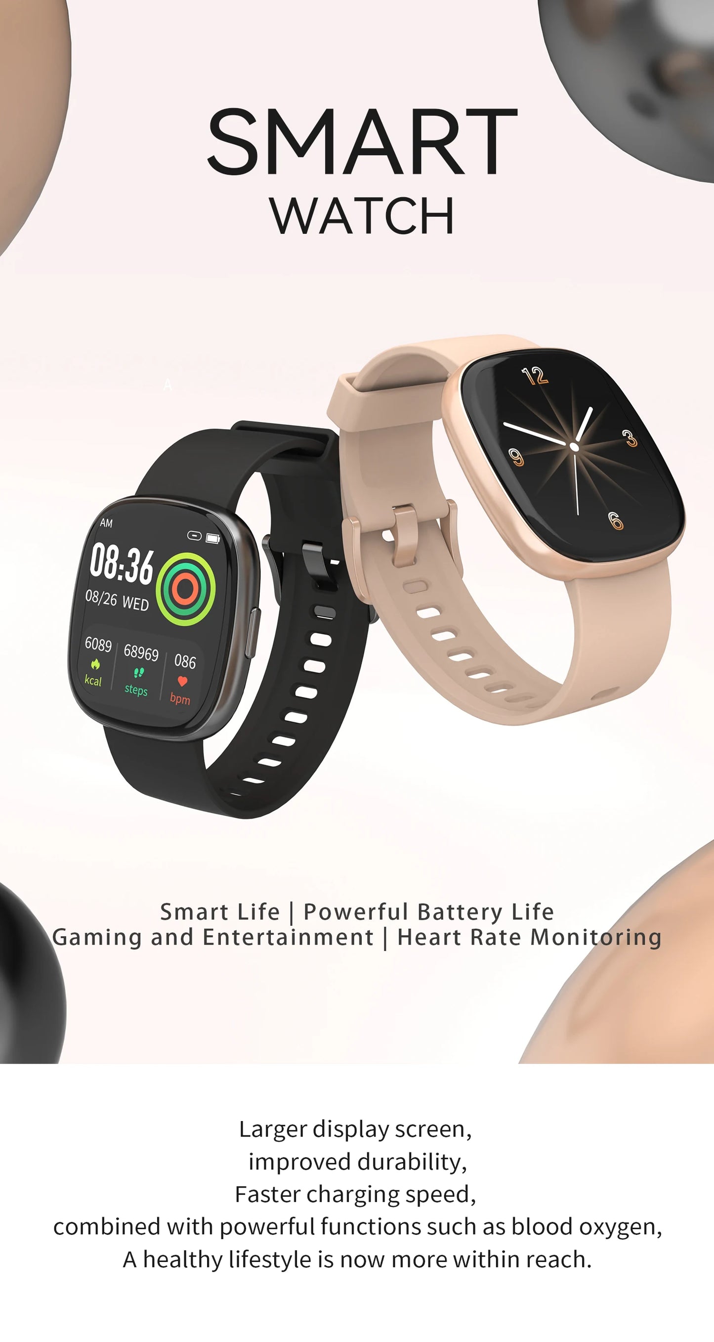 Per Xiaomi Android Smart Watch Uomini Donne Regalo Full Touch Screen Sport Fitness Orologi Bluetooth Chiamata Digitale Smartwatch 2025 Nuovo