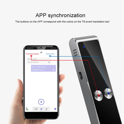 T8 Smart Voice Traduttore vocale senza fili a due vie in tempo reale 68 traduzione multilingua per l'apprendimento dei viaggi d'affari
