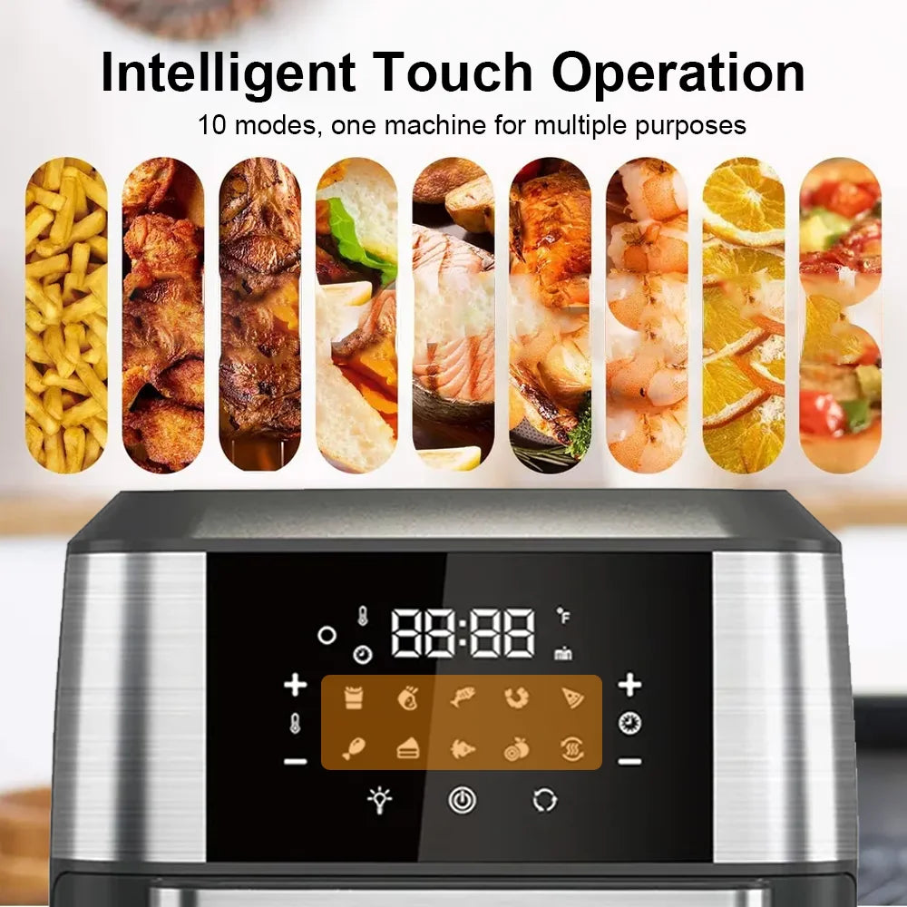 4/5/6/7/10/ 12L Friggitrici ad aria elettrica senza olio Cucina domestica automatica 360° Forno a convezione Friggitrice senza olio