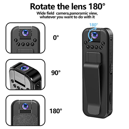Mini telecamera portatile WiFi HD 1080P, piccolo videoregistratore digitale, bodycam della polizia, visione notturna a infrarossi, videocamera in miniatura 2025
