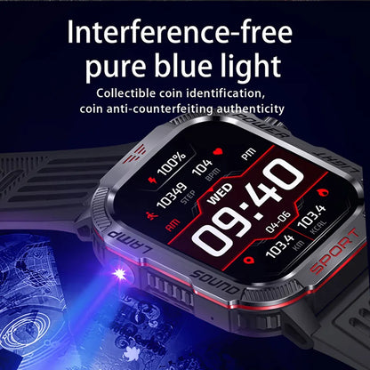Nuovo per Huawei Xiaomi Militare GPS Smart Watch Uomini Torcia elettrica Bussola impermeabile all'aperto Sport Tracker Bluetooth Chiamata Smartwatch