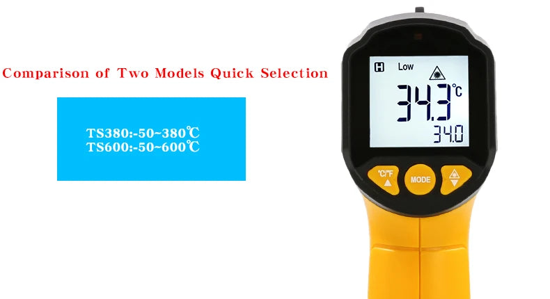 TS380 Termometro a infrarossi senza contatto HYTAIS Misuratore di temperatura elettronico portatile industriale ad alta precisione TS600