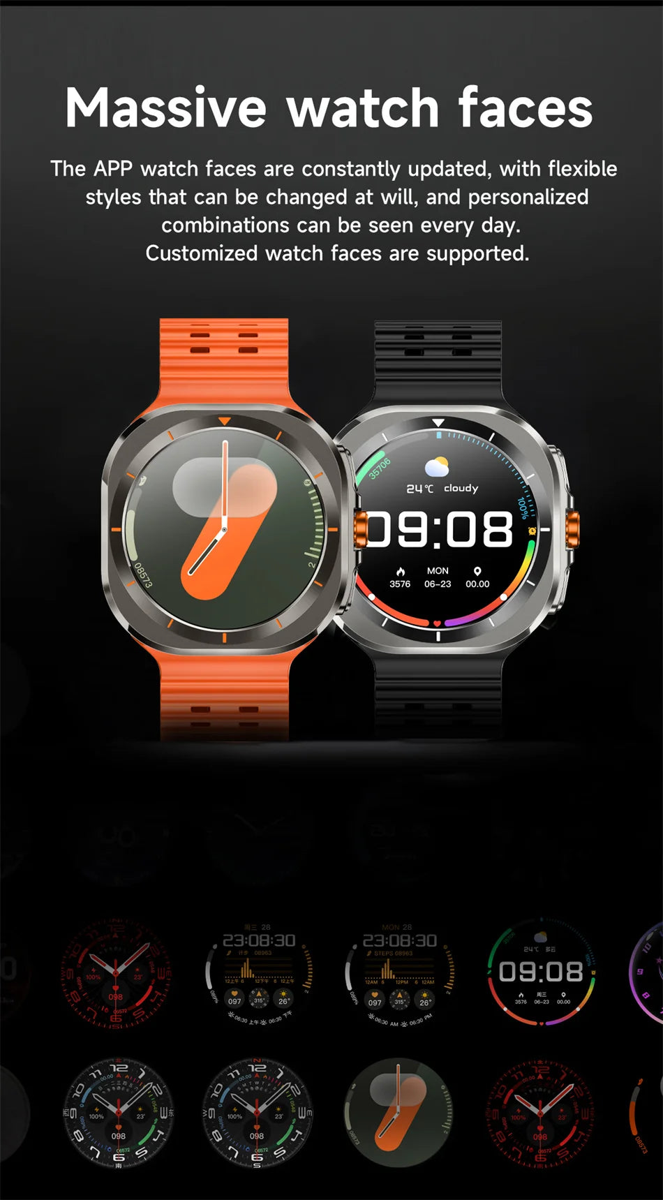 Novità 2025 per Samsung Galaxy Watch 7 Ultra GPS NFC Smart Watch da uomo 1,43" AMOLED con display sempre IP68 BT Call Sports Smartwatch