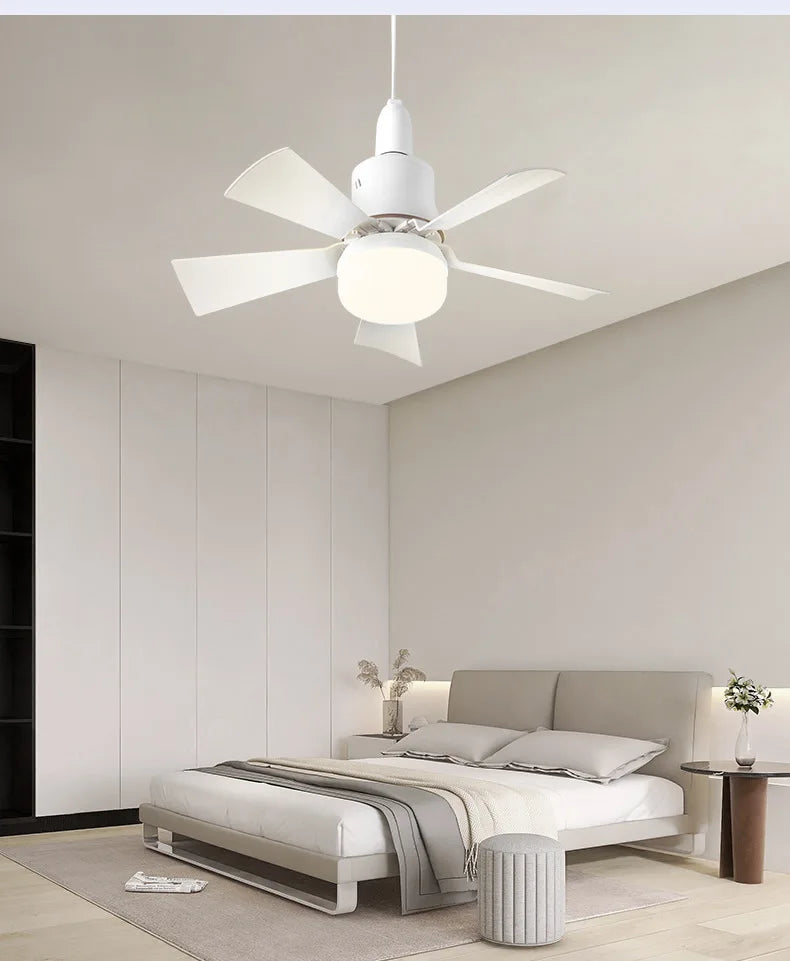 Ventilatore a soffitto LED con luce telecomando dimmerabile 30W E27 base moderna intelligente senza fili ventilatori illuminazione per camera da letto e soggiorno