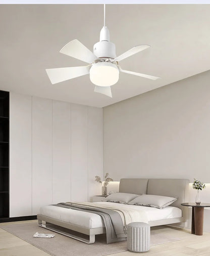 Ventilatore a soffitto LED con luce telecomando dimmerabile 30W E27 base moderna intelligente senza fili ventilatori illuminazione per camera da letto e soggiorno