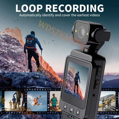 FHD 1080P Wifi Fotocamera Video digitale Outdoor Sports Camera Mini DV Portatile portatile per l'applicazione della legge Registratore a 360 gradi Obiettivo girevole