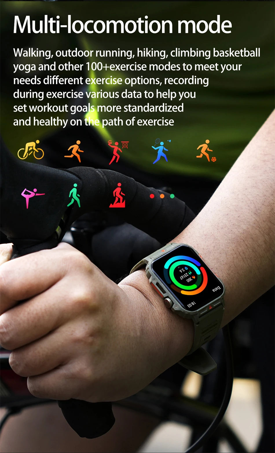 2024 Nuovo uomo militare all'aperto 1.95 Smart Watch uomini bluetooth chiamata smartwatch uomini per android ios ip68 impermeabile ftiness orologi