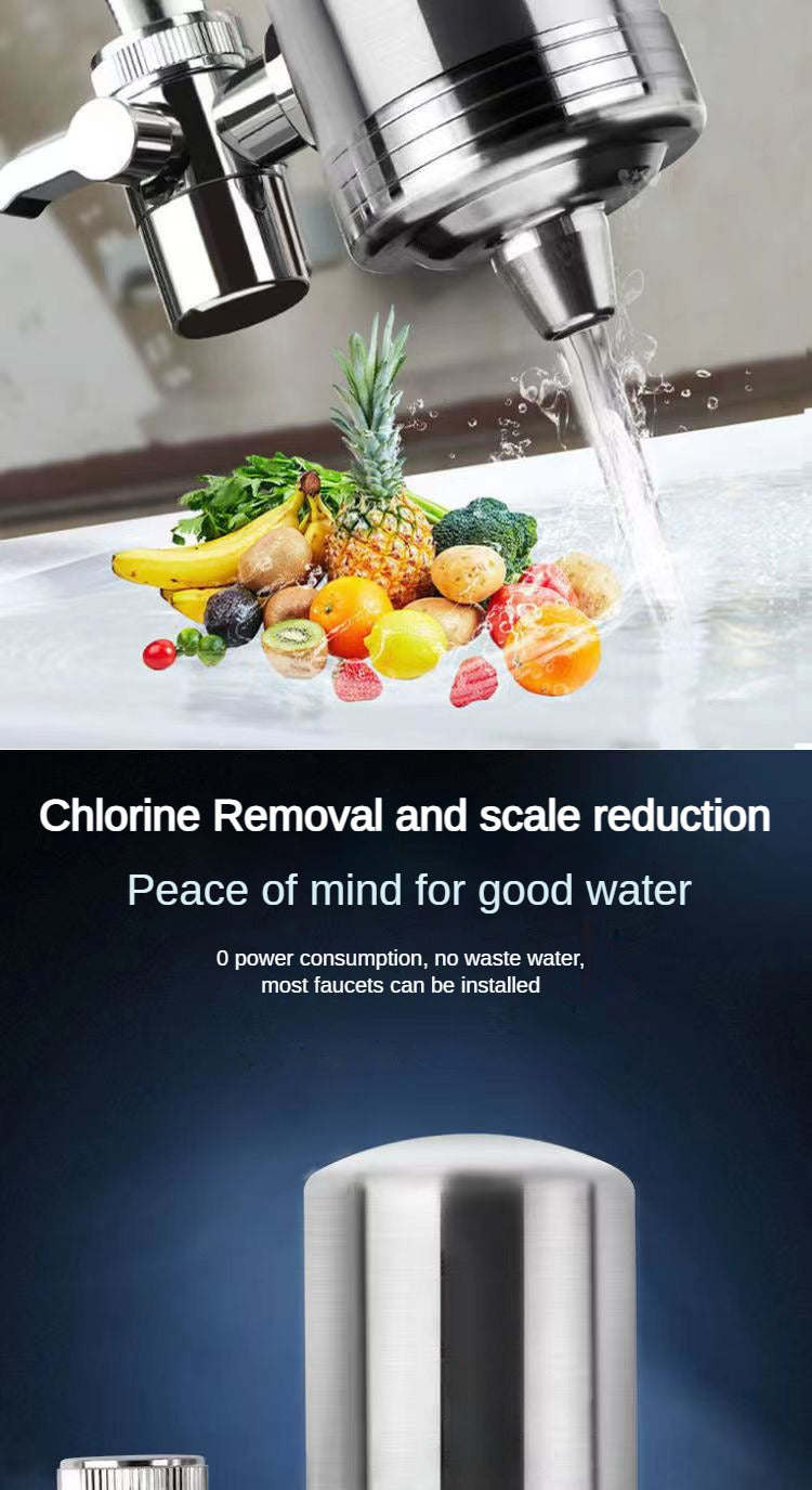 Purificatore per rubinetto dell'acqua potabile da 0,1 μm a 7 strati, filtro per rubinetto ecologico, cartuccia in acciaio inossidabile, carbone attivo ceramico KDF, casa e cucina