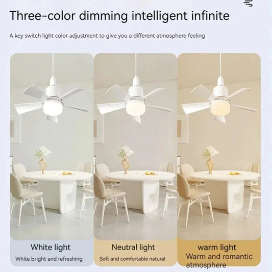 Ventilatore a soffitto LED con luce telecomando dimmerabile 30W E27 base moderna intelligente senza fili ventilatori illuminazione per camera da letto e soggiorno