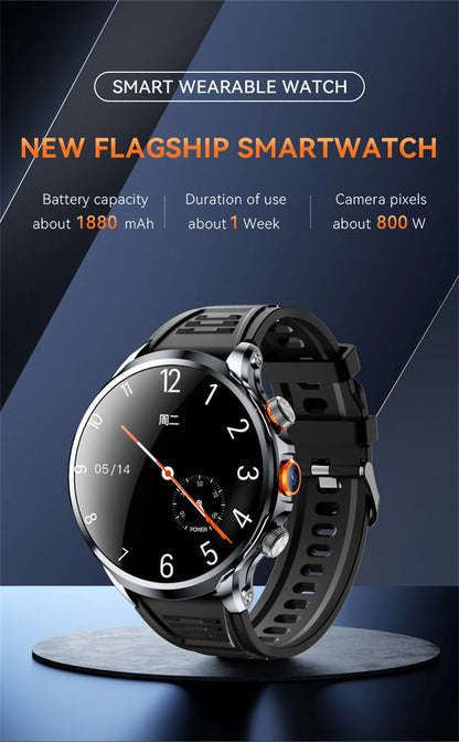 5G/4G Full Network Smart Watch 680*680 HD AMOLED 1100mah Video Call 500W Camera 8GB+128GB RAM GPS NFC WIFI Google APP Smartwatch