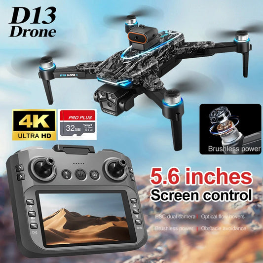 D13 RC Drone Professional 4K Camera con 5G WiFi FPV UAV Schermo Telecomando Brushless Obstacle Avoidance Quadcopter Giocattoli