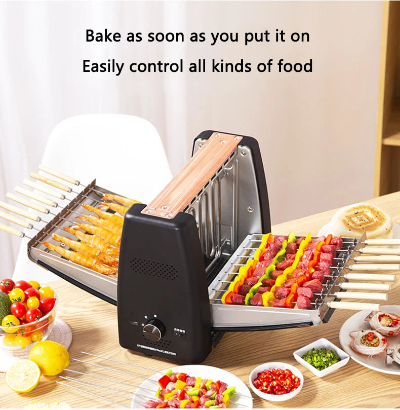 Barbecue Grill domestico automatico rotante spiedini macchina senza fumo Rotary grill elettrico 220V/ 1200W barbecue grill