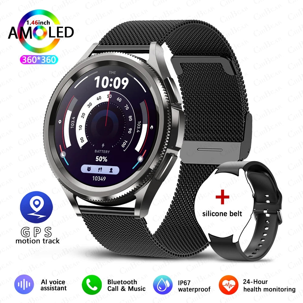 2025 Nuovo per Samsung Galaxy Watch 6 Smartwatch AMOLED sempre sul display Bluetooth Chiamata GPS NFC Smart Watch Uomini Android IOS