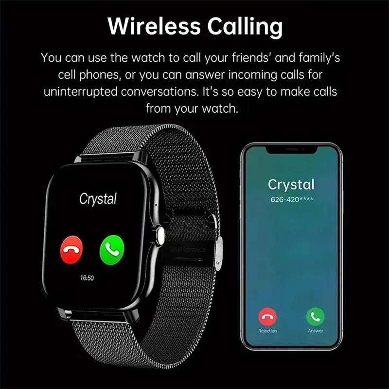 2024 Smart Watch Android Phone 1.44'' Pollici Schermo a colori Bluetooth Chiamata Ossigeno del sangue/ monitoraggio della pressione Smart Watch Donne Uomini