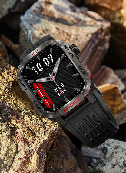 Nuovo per Huawei Xiaomi Militare GPS Smart Watch Uomini Torcia elettrica Bussola impermeabile all'aperto Sport Tracker Bluetooth Chiamata Smartwatch