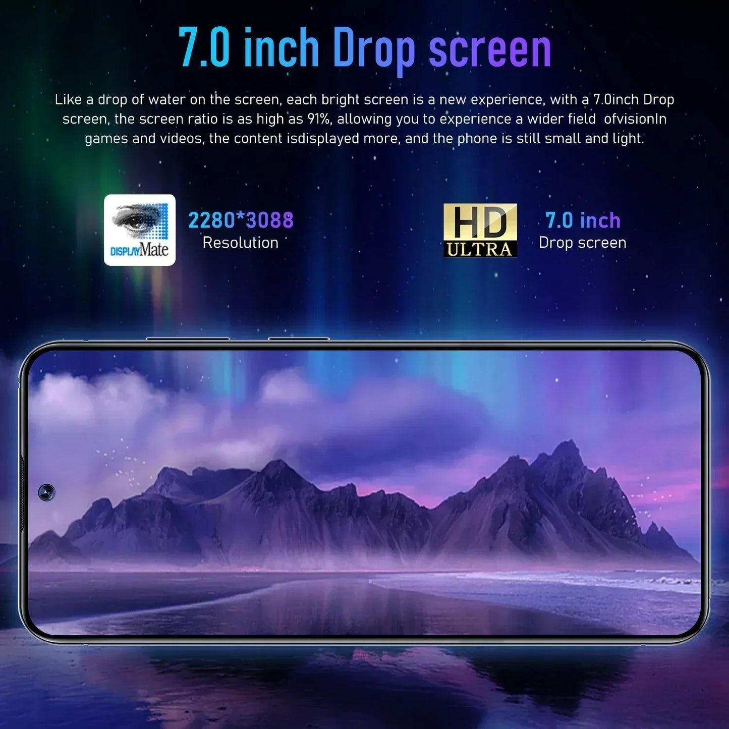 Nuovo smartphone 2025 da 22 GB, 2 TB, schermo da 7,0 pollici, 7000 Mah, Android13 cellulare Dual Sim Face sbloccato, telefono cellulare 5G
