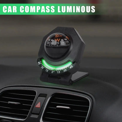 Bussola per veicolo, barca, cruscotto, bussola con misuratore, bussola 2 in 1 per auto, sfera, navigazione ad alta precisione, pieghevole